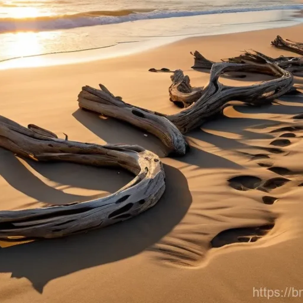 장소 특정적 예술의 창의적 탐구 방법 - **A breathtaking site-specific art installation on a serene, untouched coastline at sunset.** The ar...