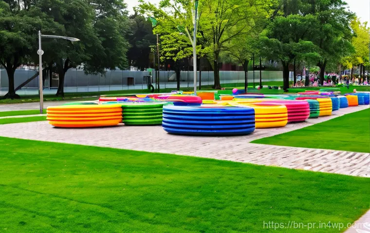 장소 특정적 예술과 다문화적 접근 - **Prompt:** An outdoor art studio bustling with collaborative energy, set in a scenic, open-air park...